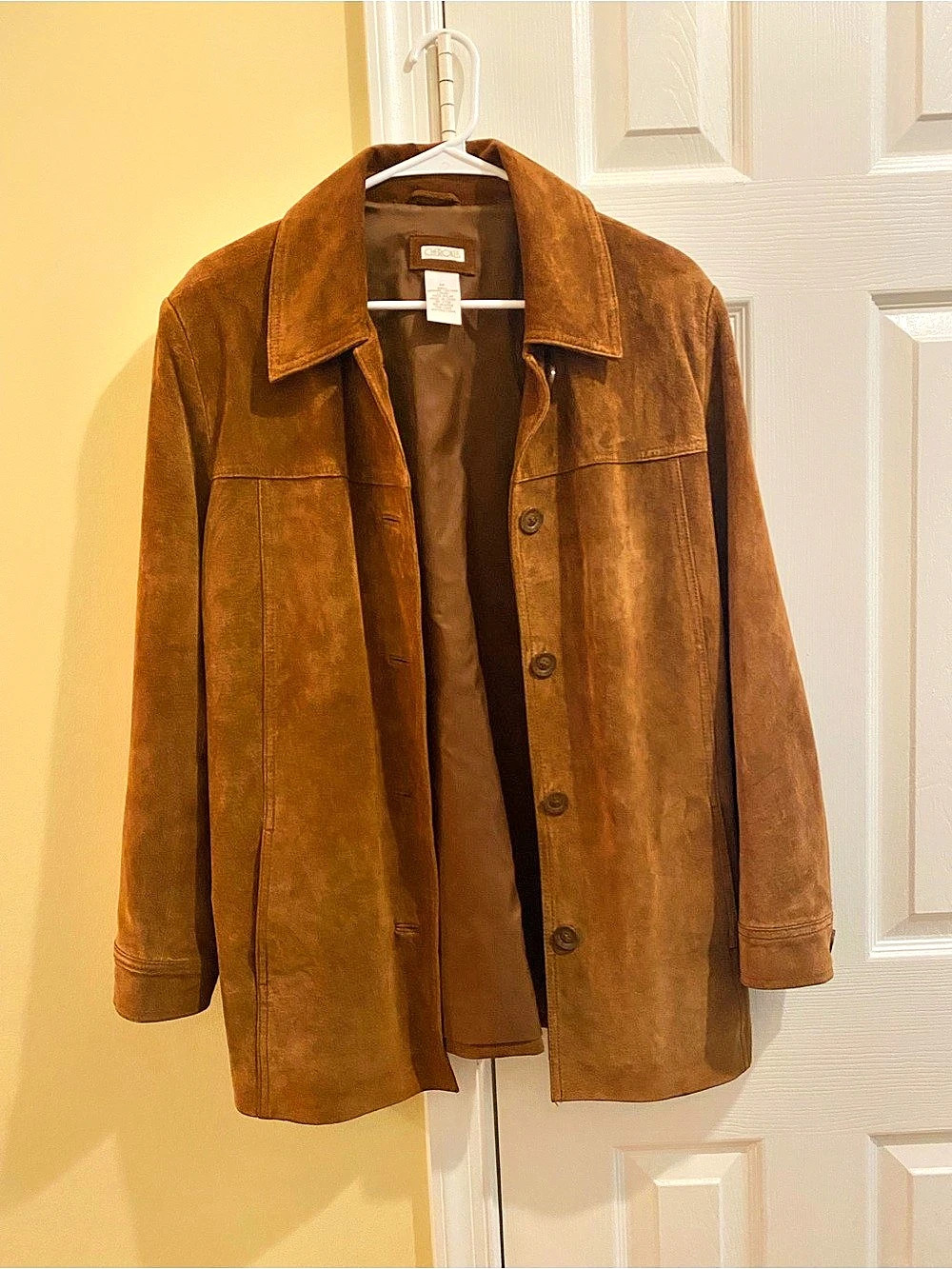 Vintage Cherokee Brown 100% Genuine Suede Leather Jacket Coat Size M